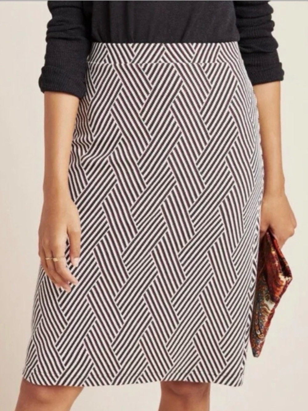 Anthropologie Maeve Lidia Zig Zag Chevron Midi Pencil Skirt